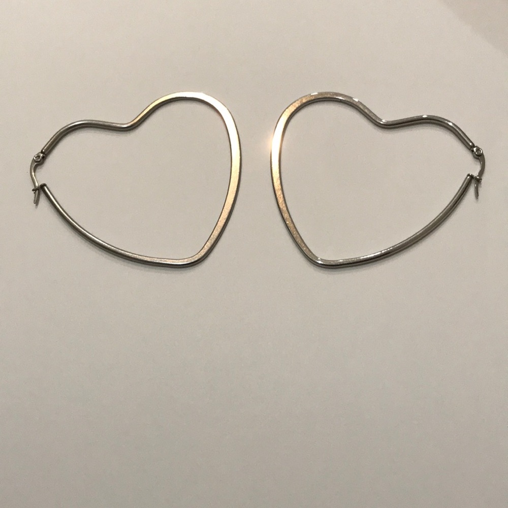 🆕Silver Large Heart Earrings
